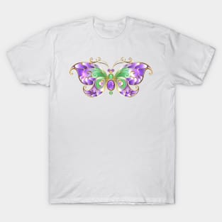 Gold Butterfly with Amethyst T-Shirt